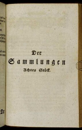 Der Sammlungen achtes Stück.