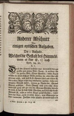 Anderer Abschnitt. Von einigen optischen Aufgaben.