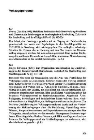 301-304, Vollzugspersonal