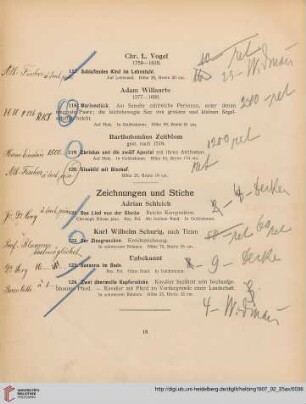 Zeichnungen und Stiche (Nr. 121 - 124)