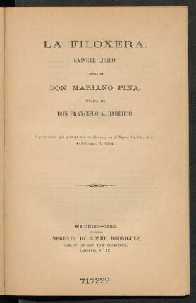 La filoxera : sainete lírico