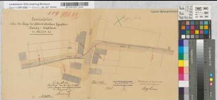 Spezialplan über die Kleinbahnlinie Eynatten-Raeren-Walheim in Station km 3,7 [bei Berscheid] koloriert