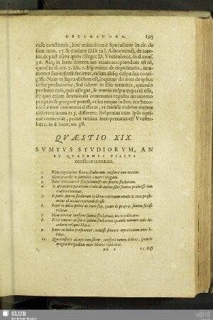 Quaestio XIX. Sumtus Studiorum, An Et Quatenus Filius conferre teneatur