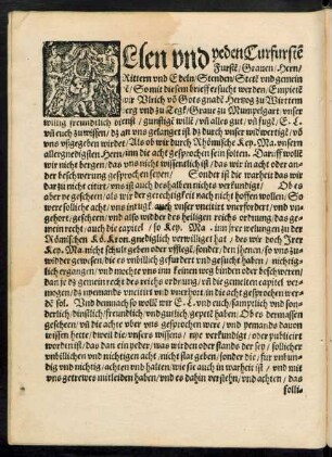 Allen und yeden Curfursten Fursten/ Graven/ Hern/ Rittern und Edeln ...