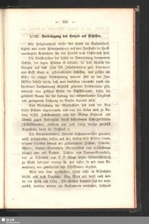 XVIII. Verbringung des Holzes auf Schiffen