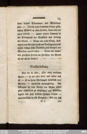 Einschränkung.