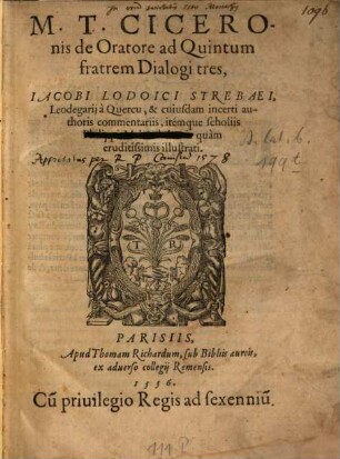 De oratore ad Quintum fratrem Dialogi tres