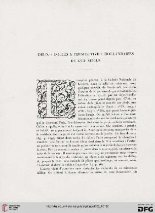 5. Pér. 11.1925: Deux "boites-à-perspective" hollandaises du XVIIe siècle