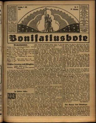 Erste Ausgabe vom Sonntag, den 05. Juli 1931.