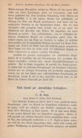 480-481 Noch einmal zur "himmlichen Leiblichkeit"