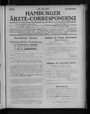 No. 25. 23. Juni 1918. 21. Jahrgang.