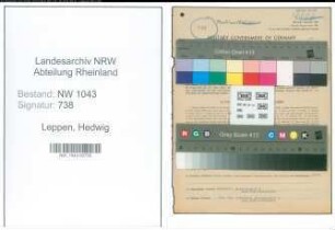 Entnazifizierung Hedwig Leppen , geb. 08.10.1908 (Lehrerin)