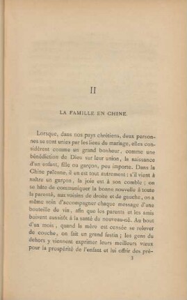 II. La famille en Chine