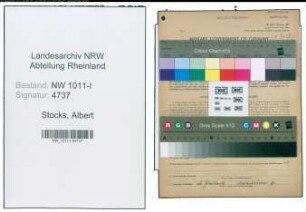Entnazifizierung Albert Stocks , geb. 29.12.1921 ()
