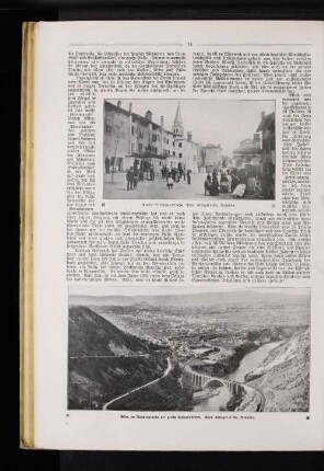 Görz, im Vordergrunde die große Salcanobrücke.
