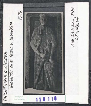 Philippsthal an der Werra: Grabfigur eines Ritters von Kreuzburg, 13. Jhd.