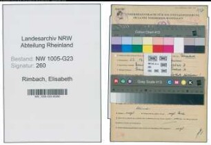 Entnazifizierung Elisabeth Rimbach , geb. 22.12.1909 (Schneiderin)
