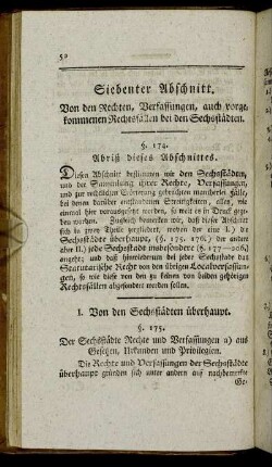 I. Von den Sechsstädten überhaupt.