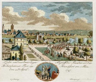WHK 32 Krieg mit Frankreich 1792-1805: Abbildung des Angriffs der Franzosen auf Frankfurt am Bockenheimer Tor, 22. April 1797