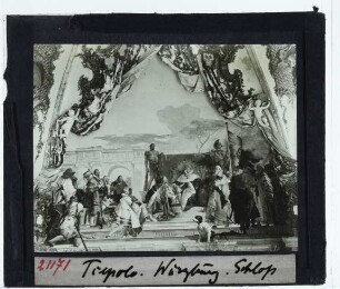 Tiepolo, Barbarossa-Zyklus im Kaisersaal der Würzburger Residenz,Tiepolo, Belehnung des Würzburger Bischofs Herold mit dem Herzogtum Franken durch Kaiser Friedrich Barbarossa (Würzburger Residenz),Würzburg, Residenz, Kaisersaal