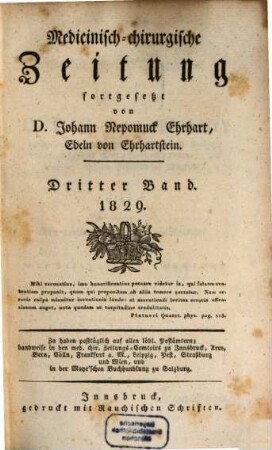 Medicinisch-chirurgische Zeitung. 1829, 3