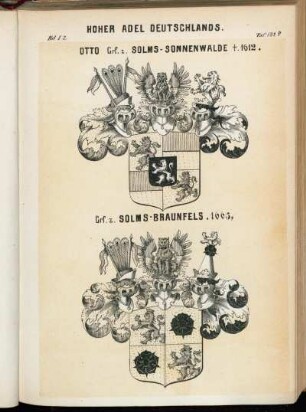 Taf. 127.b Otto Grf. z. Solms-Sonnenwalde †. 1612. - Grf. z. Solms-Braunfels. 1665.