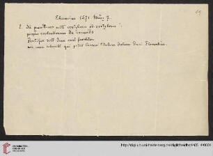 Briefabschriften von Ernst Volger (1888) aus der Sammlung Rehdiger der Stadtbibliothek Breslau. Teil I: Baudiss, Beutterich, Ehemius, Haller, Melissus, Ostrorog, Pareus, Rehdiger und Reuter.: Brief von Christoph Ehem an Johannes Crato