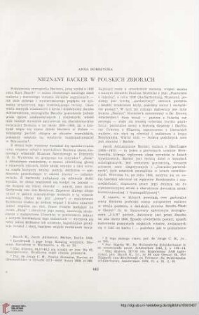 18: Nieznany Backer w polskich zbiorach