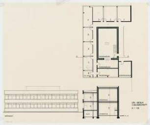 UFA Oberlandstraße 26-35, Berlin-Tempelhof: Grundrisse und Ansicht 1:100