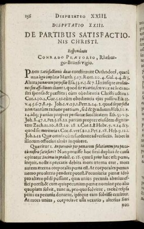 Disputatio XXIII. De Partibus Satisfactionis Christi