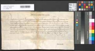 Papst Innocenz X. verleiht dem Koadjutor Max Heinrich zu Köln vollkommenen in mortis articulo zu gewinnenden Ablaß.