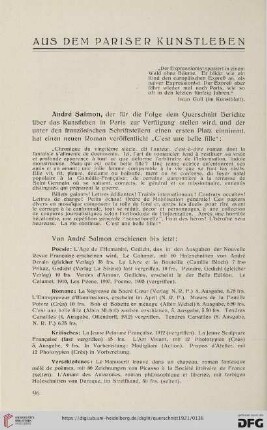 Aus dem Pariser Kunstleben
