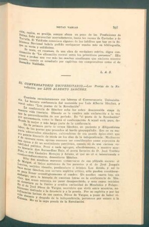 El Conversatorio Universitario - Los poetas de la revolución, por Luis Alberto Sánchez