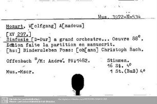 Mozart, Wolfgang Amadeus, Sinfonie