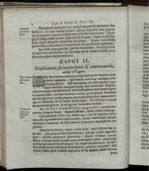 Caput II. Consultatoria socia exercitatio & communicatio, utilis est aegro