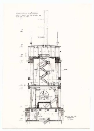 Rathaus Schöneberg, Berlin Glockenturm: Schnitt Glockenturm 1:50