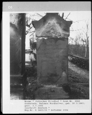 Grabstein von Salomon Nordheimer (gestorben 1894.07.02)