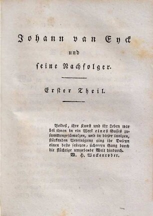 Sämmtliche Schriften, 4. Johann van Eyck ; Theil 1