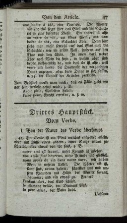 Drittes Hauptstück. Vom Verbe.