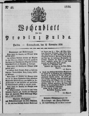 Nr. 46, Ausgabe vom 12. November 1836