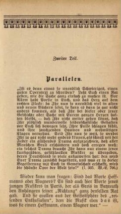 Zweiter Teil. Parallelen