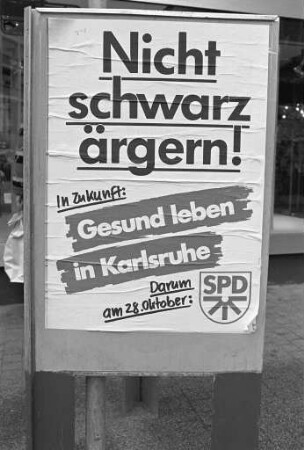 Kommunalwahl am 28. Oktober 1984. Wahlwerbung der Parteien