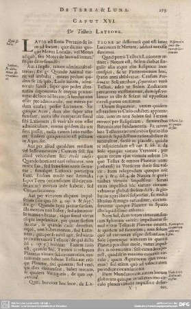 CAPUT XVI. De Telluris LATIONE.