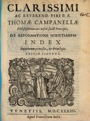 De Reformatione Scientiarum Index