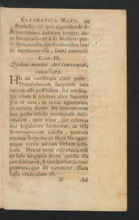 Cap. IX. Quibus morbis Ars conveniat, coniecturae.