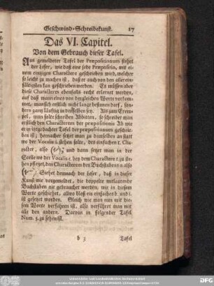 Das VI. Capitel. Von dem Gebrauch dieser Tafel.