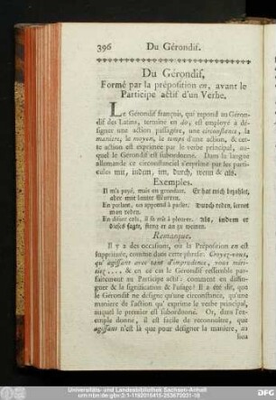 Du Gérondif, Formé par la préposition en, avant le Participe actif d'un Verbe.