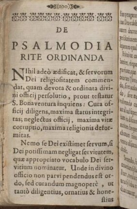 De Psalmodia Rite Ordinanada.