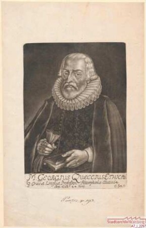 M. Georg Queccius, Professor für Ethik und Griechisch in Altdorf; gest. 24. Juni 1628