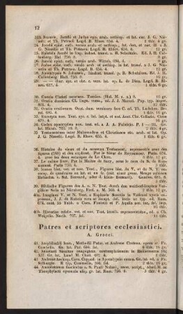 Patres et scriptores ecclesiastici.